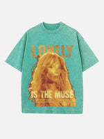 Halsey Print Round Neck T-shirt