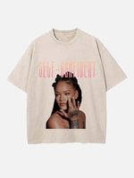 Rihanna Print Round Neck T-shirt