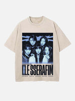LE SSERAFIM Print Round Neck T-shirt