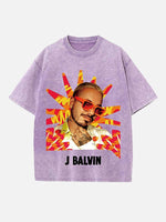 J Balvin Print Round Neck T-shirt
