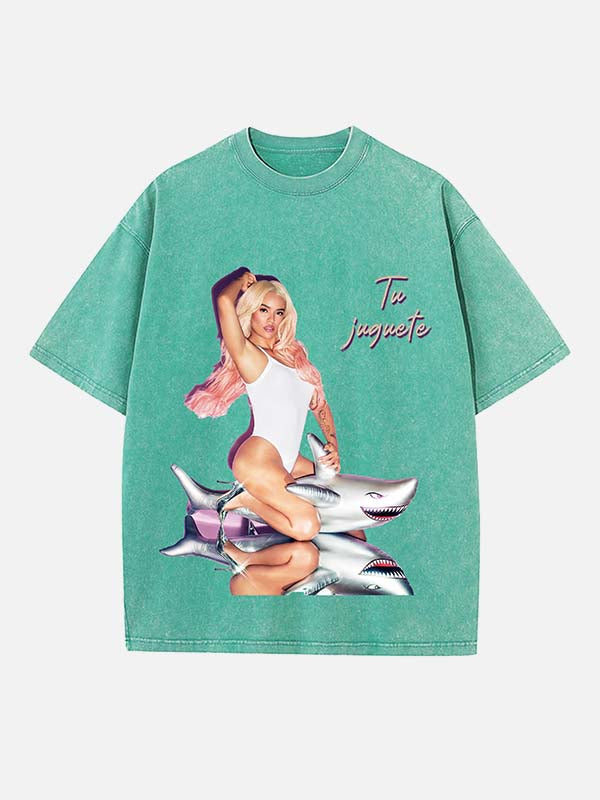 Karol G Print Round Neck T-shirt