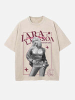 Zara Larsson Print Round Neck T-shirt