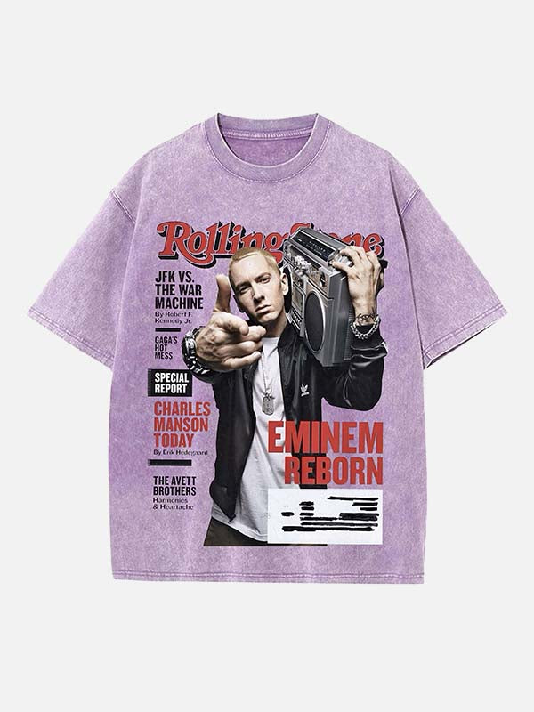 Eminem Print Round Neck T-shirt