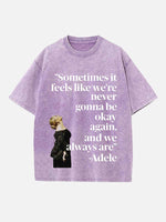 Adele Print Round Neck T-shirt