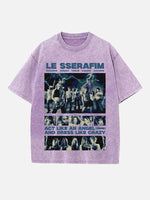 LE SSERAFIM Print Round Neck T-shirt