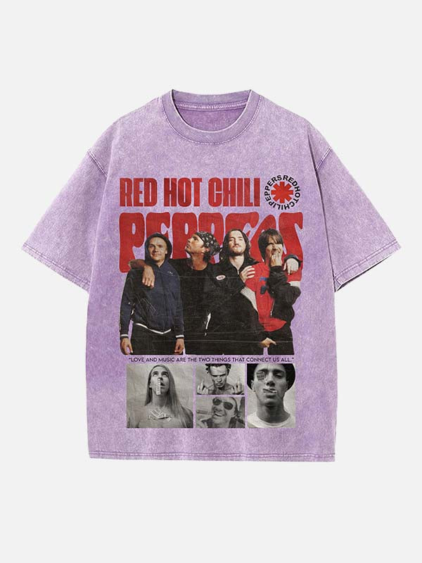 Red Hot Chili Peppers Print Round Neck T-shirt