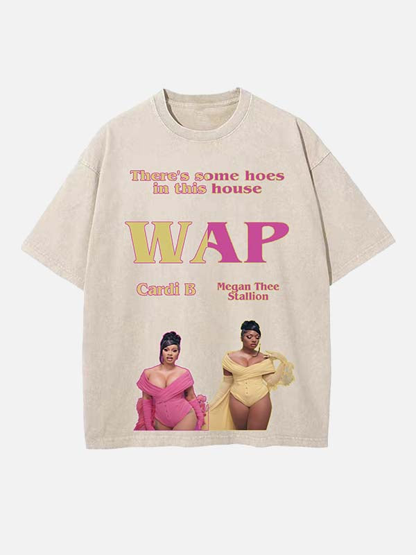 Cardi B Print Round Neck T-shirt