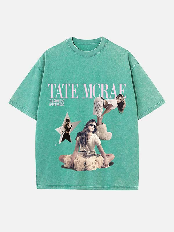Tate McRae Print Round Neck T-shirt