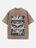 Gorillaz Print Round Neck T-shirt