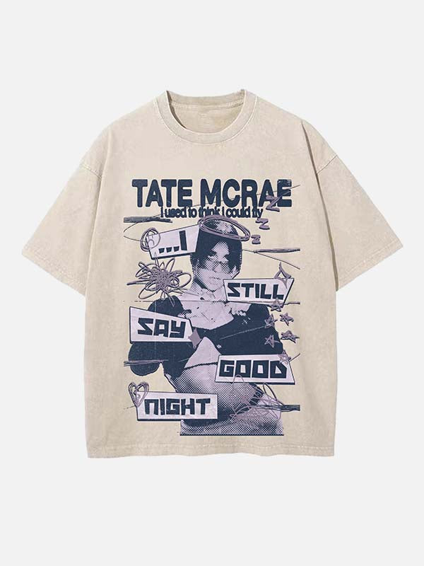 Tate McRae Print Round Neck T-shirt