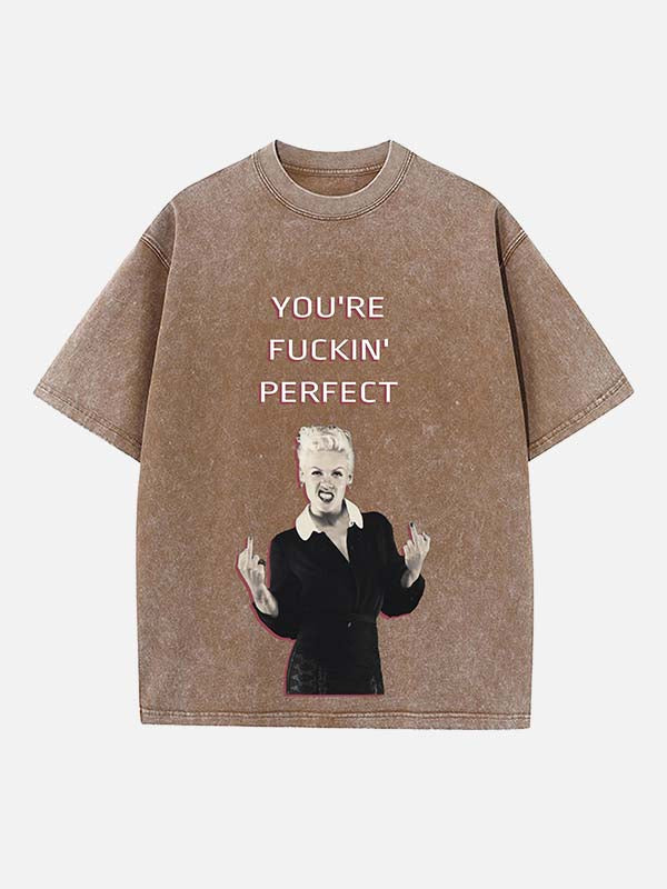 P!nk Print Round Neck T-shirt