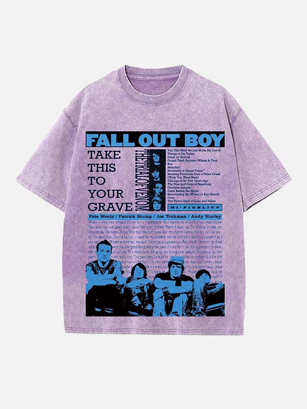 Fall Out Boy Print Round Neck T-shirt