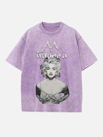 Madonna Print Round Neck T-shirt