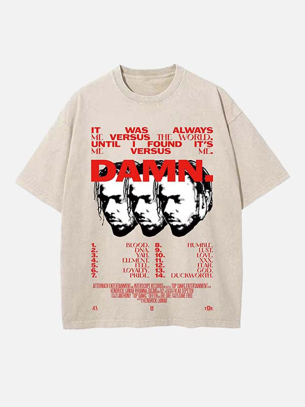 Kendrick Lamar Print Round Neck T-shirt
