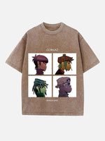Gorillaz Print Round Neck T-shirt