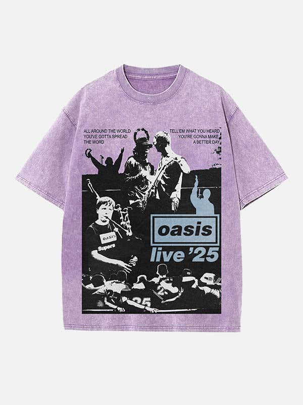 Oasis Print Round Neck T-shirt
