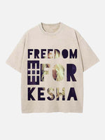 Kesha Print Round Neck T-shirt
