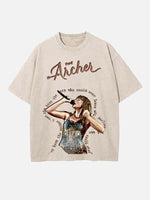Taylor Swift Print Round Neck T-shirt