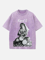 Karol G Print Round Neck T-shirt