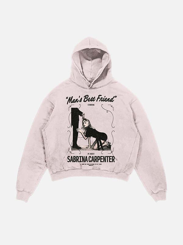 Sabrina Carpenter Print Slant Pockets Hoodie