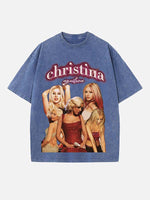 Christina Aguilera Print Round Neck T-shirt