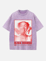 Olivia Rodrigo Print Round Neck T-shirt