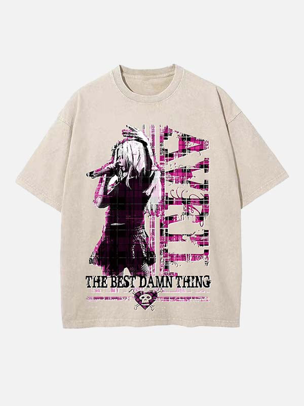 Avril Lavigne Print Round Neck T-shirt