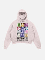 Britney Spears Print Slant Pockets Hoodie
