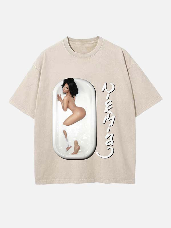 Nicki Minaj Print Round Neck T-shirt