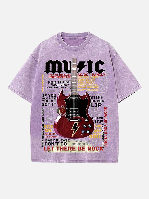 AC/DC Print Round Neck T-shirt