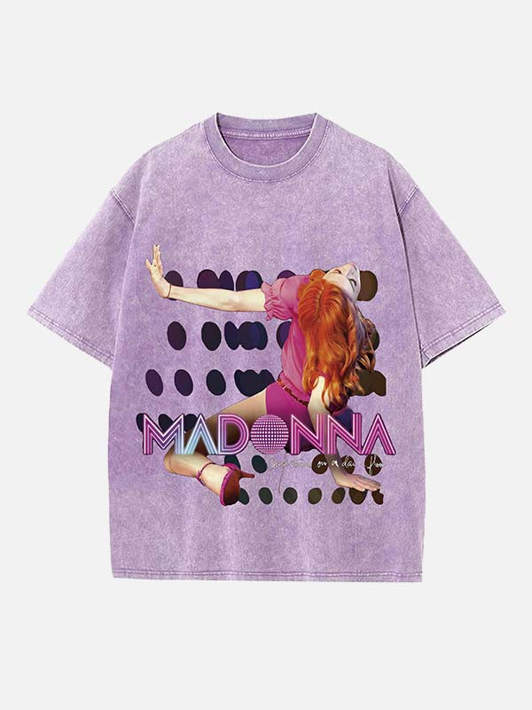 Madonna Print Round Neck T-shirt