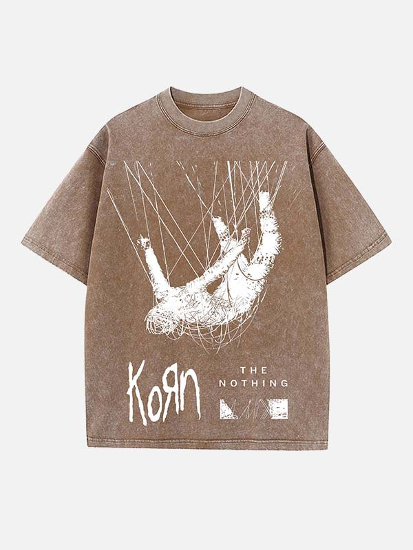 Korn Print Round Neck T-shirt