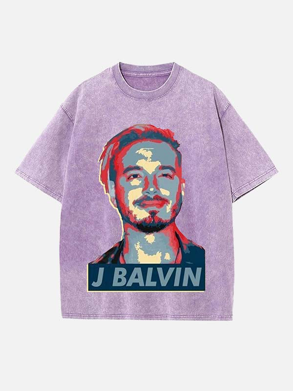 J Balvin Print Round Neck T-shirt