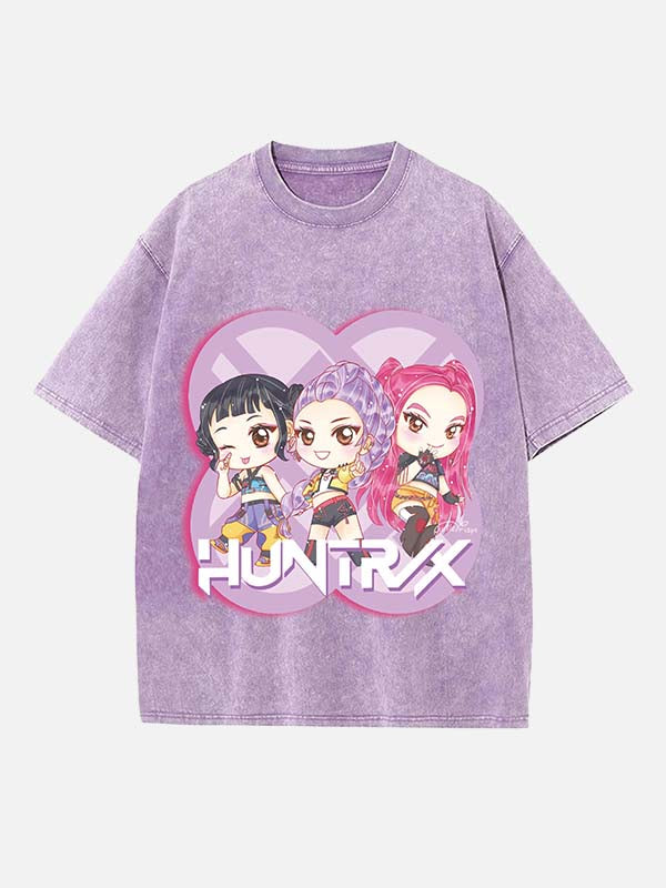 HUNTR/X Print Round Neck T-shirt