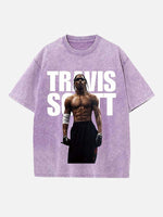 Travis Scott Print Round Neck T-shirt