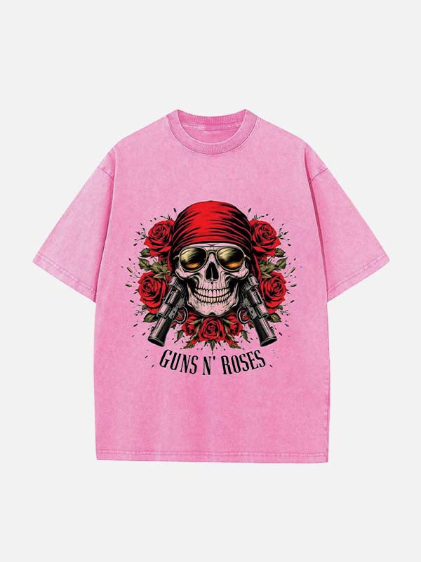 GUNS N' ROSES Print Round Neck T-shirt