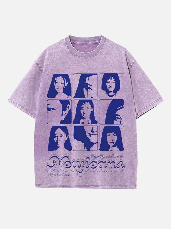 NewJeans Print Round Neck T-shirt