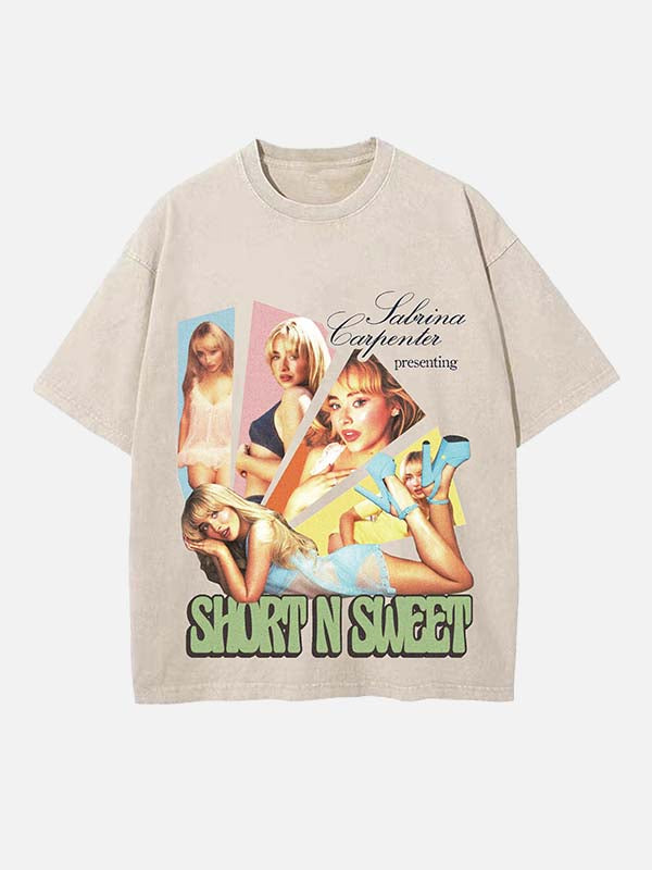 Sabrina Carpenter Print Round Neck T-shirt