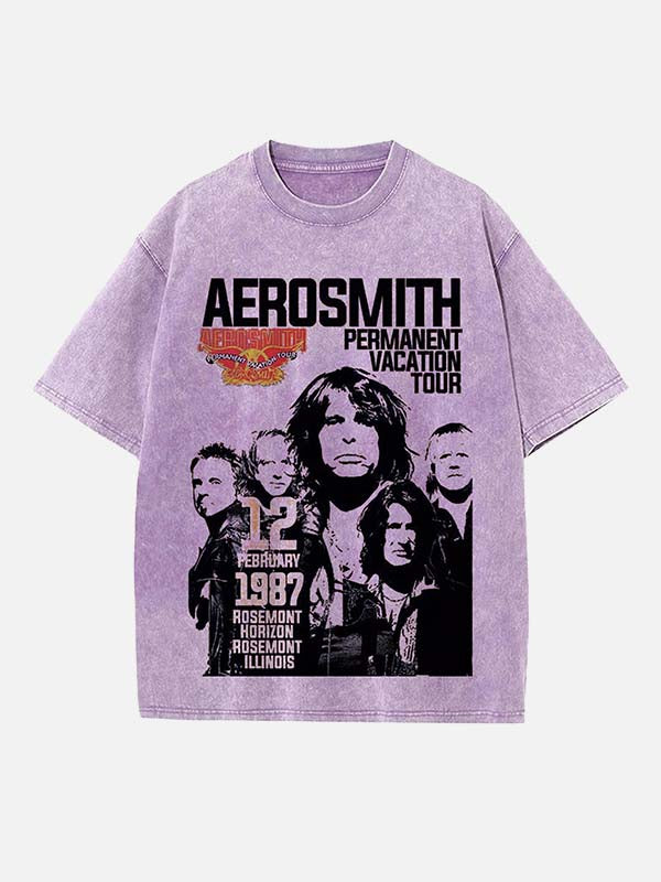 Aerosmith Print Round Neck T-shirt