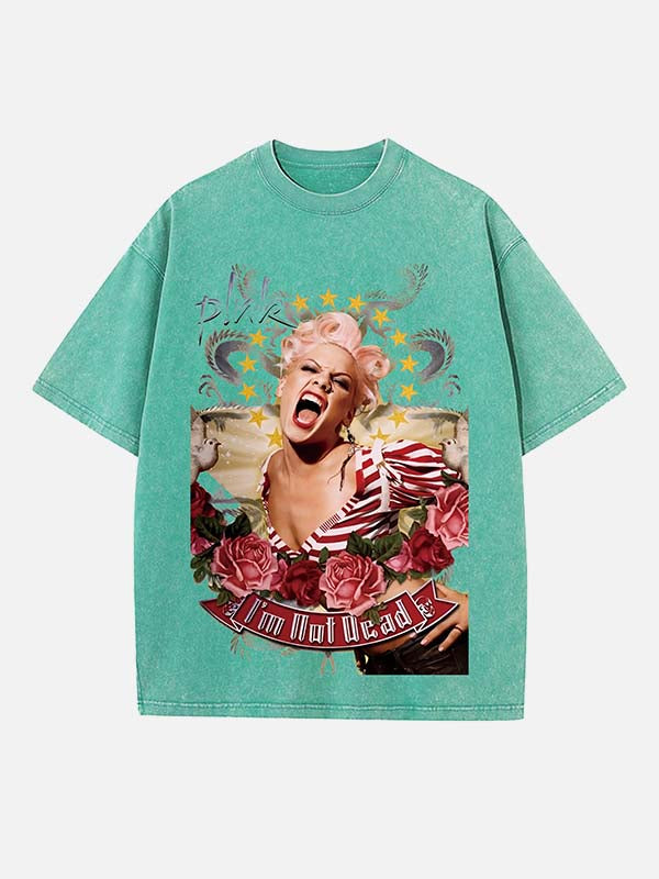 P!nk Print Round Neck T-shirt