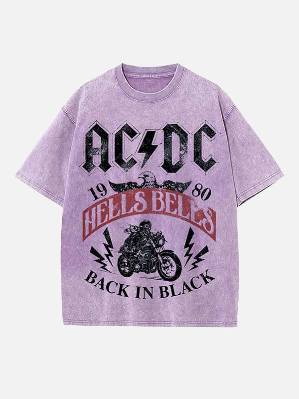 AC/DC Print Round Neck T-shirt