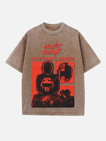Daft Punk Print Round Neck T-shirt