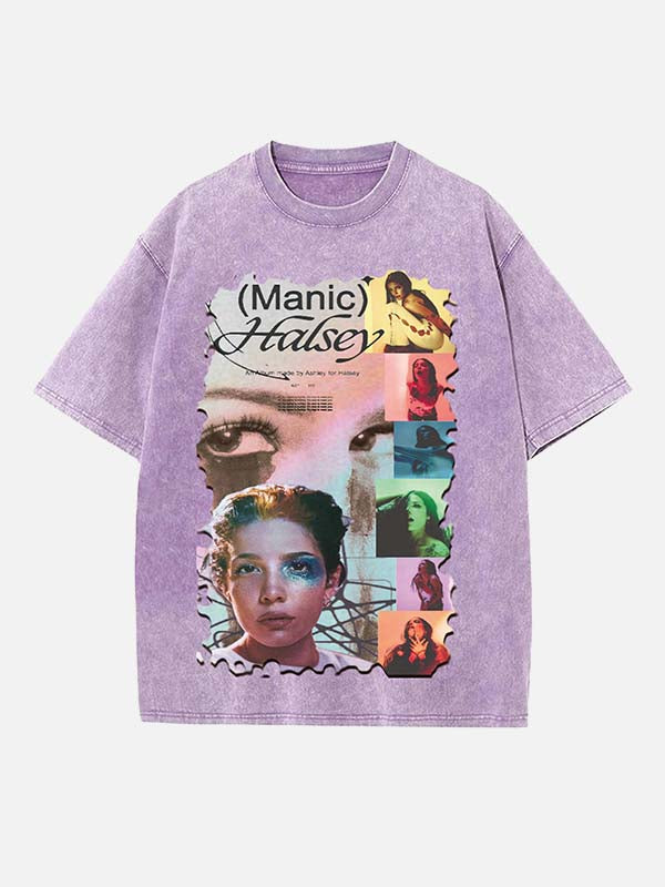 Halsey Print Round Neck T-shirt