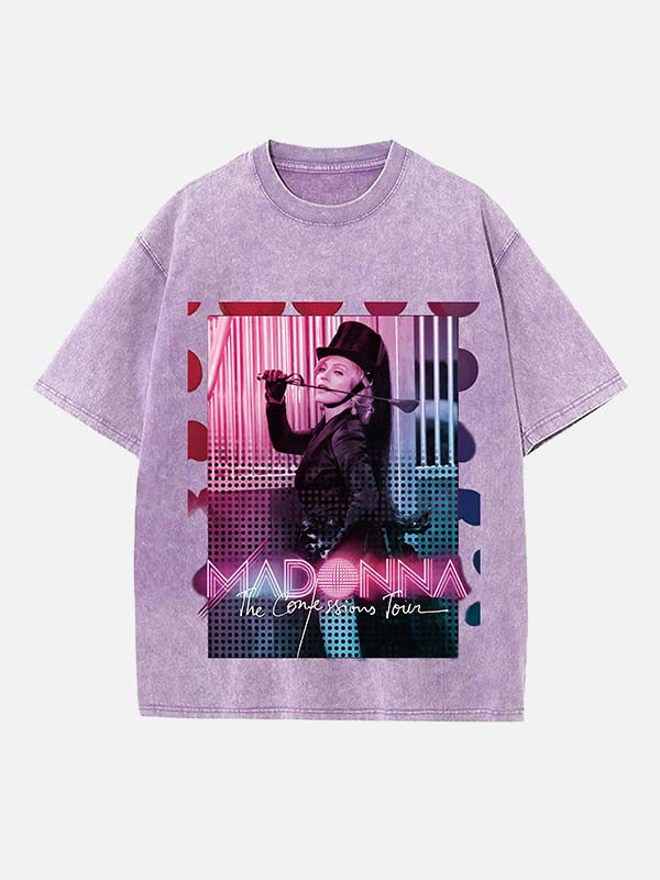 Madonna Print Round Neck T-shirt
