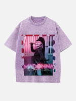 Madonna Print Round Neck T-shirt