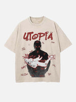 Travis Scott Print Round Neck T-shirt
