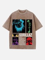 Gorillaz Print Round Neck T-shirt
