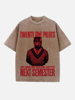 Twenty One Pilots Print Round Neck T-shirt