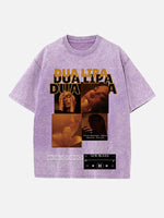 Dua Lipa Print Round Neck T-shirt