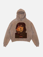 Lady Gaga Print Slant Pockets Hoodie